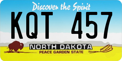 ND license plate KQT457