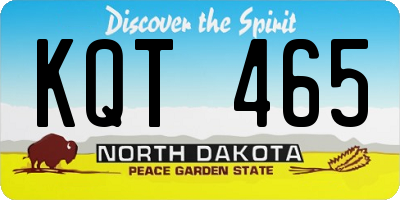 ND license plate KQT465