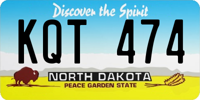 ND license plate KQT474