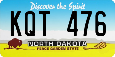 ND license plate KQT476