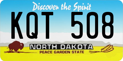 ND license plate KQT508