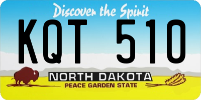 ND license plate KQT510