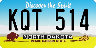 ND license plate KQT514