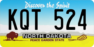 ND license plate KQT524