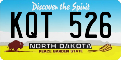 ND license plate KQT526