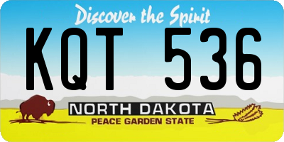 ND license plate KQT536