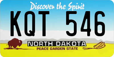 ND license plate KQT546