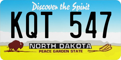 ND license plate KQT547