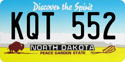 ND license plate KQT552