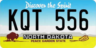 ND license plate KQT556
