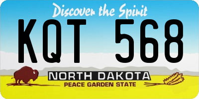 ND license plate KQT568