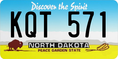 ND license plate KQT571