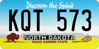 ND license plate KQT573
