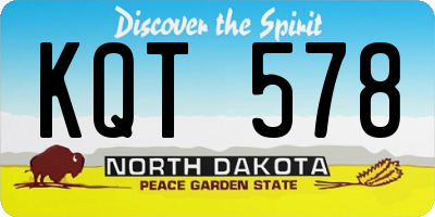 ND license plate KQT578