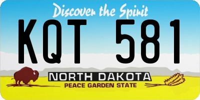 ND license plate KQT581