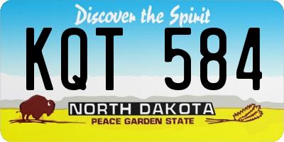 ND license plate KQT584