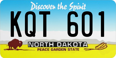 ND license plate KQT601