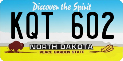 ND license plate KQT602