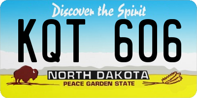 ND license plate KQT606