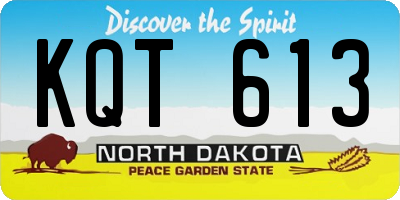 ND license plate KQT613