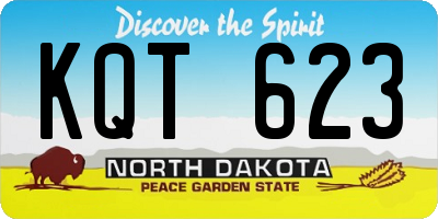 ND license plate KQT623