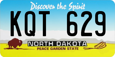 ND license plate KQT629