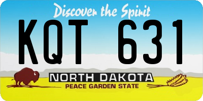 ND license plate KQT631