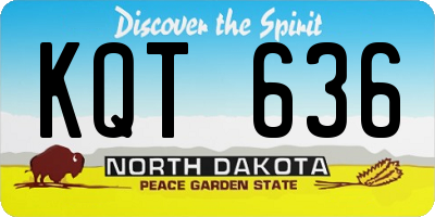 ND license plate KQT636