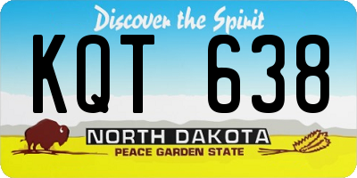 ND license plate KQT638