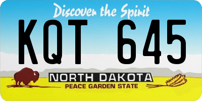 ND license plate KQT645