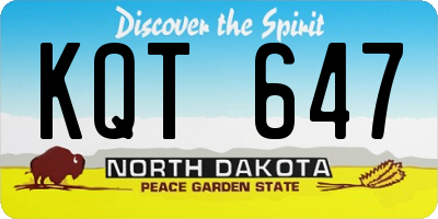 ND license plate KQT647