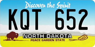 ND license plate KQT652