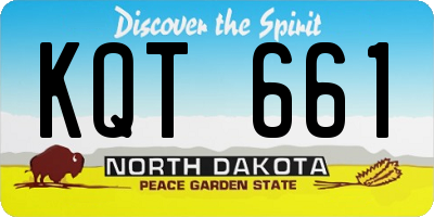 ND license plate KQT661
