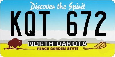 ND license plate KQT672