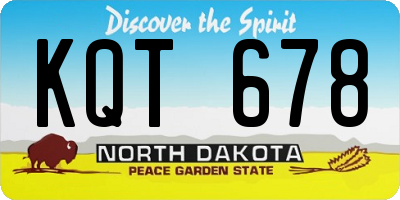ND license plate KQT678