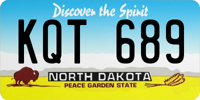 ND license plate KQT689