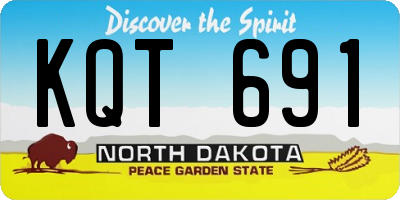 ND license plate KQT691