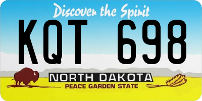ND license plate KQT698