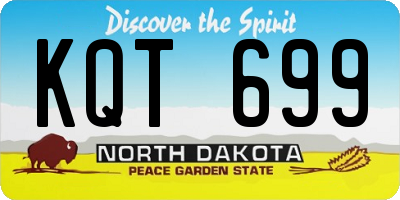 ND license plate KQT699