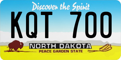 ND license plate KQT700