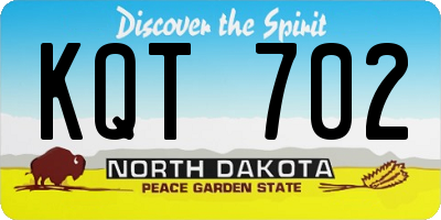 ND license plate KQT702