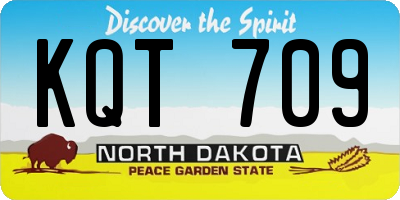 ND license plate KQT709