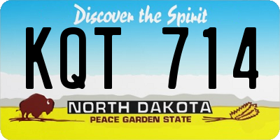 ND license plate KQT714