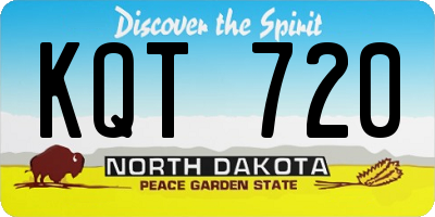 ND license plate KQT720