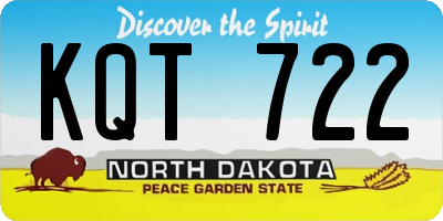 ND license plate KQT722