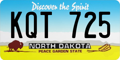 ND license plate KQT725
