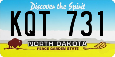 ND license plate KQT731