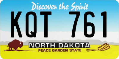 ND license plate KQT761