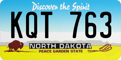 ND license plate KQT763