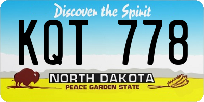 ND license plate KQT778